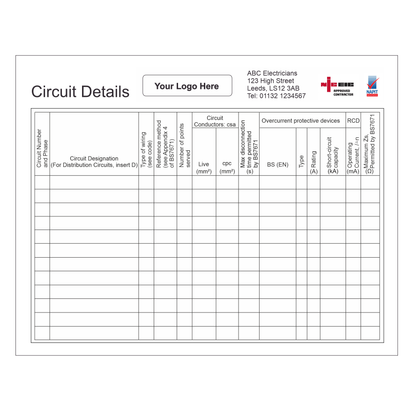 Electrical Circuit Details Panel Label