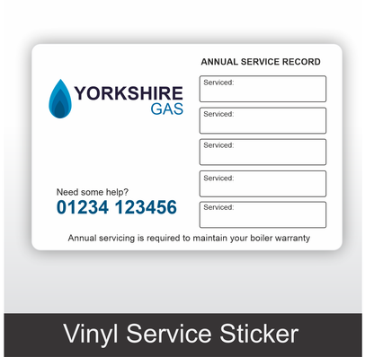 Boiler Service Record Stickers - Large